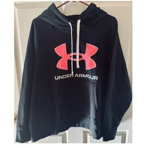 Under Armour Black Hoodie with Vibrant Pink Emblem